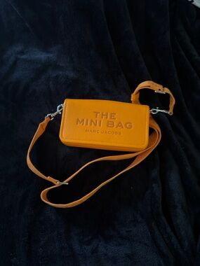 Marc Jacobs The Mini Bag Crossbody — Orange Pebbled Leather